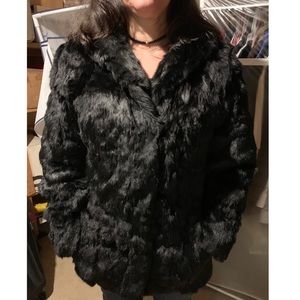 Rabbit Fur Black Coat